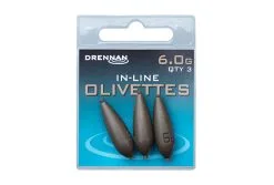 Drennan IN-LINE OLIVETTES -Hengels Verkoop 6 0g inline olivettes packed