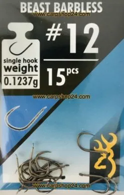 Browning SPHERE BEAST BARBLESS MET BLED Nr 8 En Nr 10 -Hengels Verkoop Browning Sphere Beast Barbless Haak Weerhaakloos Met Bled 12 4610012 min