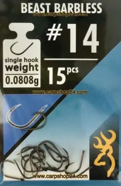 Browning SPHERE BEAST BARBLESS MET BLED Nr 8 En Nr 10 -Hengels Verkoop Browning Sphere Beast Barbless Haak Weerhaakloos Met Bled 14 4610014 min