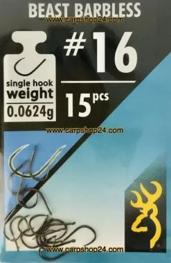 Browning SPHERE BEAST BARBLESS MET BLED Nr 8 En Nr 10 -Hengels Verkoop Browning Sphere Beast Barbless Haak Weerhaakloos Met Bled 16 4610016 min