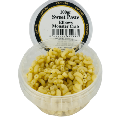 Carpshop24 MACARONI / SWEET PASTE ELBOWS 100g - COLORED & FLAVOURED -Hengels Verkoop Captura Baits Sweet paste elbows monster crab min