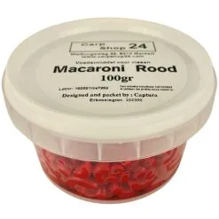 Carpshop24 MACARONI / SWEET PASTE ELBOWS 100g - COLORED & FLAVOURED -Hengels Verkoop Carpshop24 Macaroni Elleboog Pasta Rood 2 min