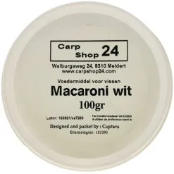 Carpshop24 MACARONI / SWEET PASTE ELBOWS 100g - COLORED & FLAVOURED -Hengels Verkoop Carpshop24 Macaroni Elleboog Pasta Wit min