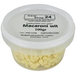 Carpshop24 MACARONI / SWEET PASTE ELBOWS 100g - COLORED & FLAVOURED -Hengels Verkoop Carpshop24 Macaroni Elleboog Pasta Wit 3 min