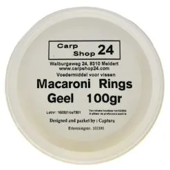 Carpshop24 MACARONI / SWEET PASTE RINGS COLORED 8mm & 4mm - 8 Opties -Hengels Verkoop Carpshop24 Macaroni Rings Pasta Geel 1 min