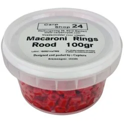 Carpshop24 MACARONI / SWEET PASTE RINGS COLORED 8mm & 4mm - 8 Opties -Hengels Verkoop Carpshop24 Macaroni Rings Pasta Rood min