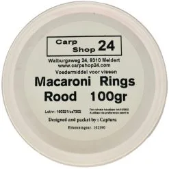 Carpshop24 MACARONI / SWEET PASTE RINGS COLORED 8mm & 4mm - 8 Opties -Hengels Verkoop Carpshop24 Macaroni Rings Pasta Rood 1 min