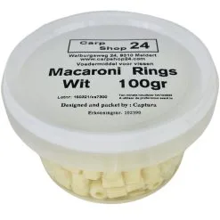 Carpshop24 MACARONI / SWEET PASTE RINGS COLORED 8mm & 4mm - 8 Opties -Hengels Verkoop Carpshop24 Macaroni Rings Pasta Wit min