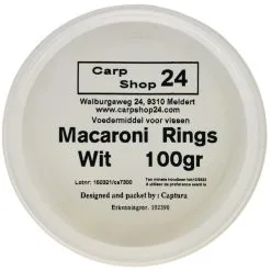 Carpshop24 MACARONI / SWEET PASTE RINGS COLORED 8mm & 4mm - 8 Opties -Hengels Verkoop Carpshop24 Macaroni Rings Pasta Wit 1 min