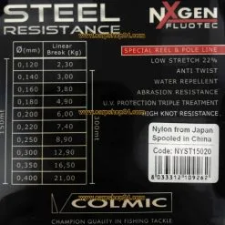 Colmic STEEL RESISTANCE 150m -Hengels Verkoop Colmic Steel Resistance 150m Nylon 1 min