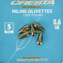 Cresta INLINE OLIVETTES -Hengels Verkoop Cresta Inline Olivettes 06g 4736 60 min