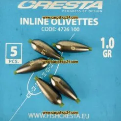 Cresta INLINE OLIVETTES -Hengels Verkoop Cresta Inline Olivettes 1g 4736 100 min