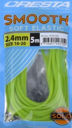 Cresta SMOOTH SOFT ELASTIC - 11 Opties -Hengels Verkoop Cresta Smooth Soft Elastic Volle Elastiek Fluo Groen 24mm 4724 355 min