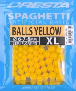 Cresta SPAGHETTI BALLS STANDARD & XL - 4 Kleuren -Hengels Verkoop Cresta Spaghetti Balls XL Yellow 4714 814 min 1