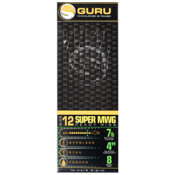 Guru SUPER MWG STANDARD HAIR RIGS 4" - 6 Opties -Hengels Verkoop GRR166 Guru SMWG ready rigs onderlijnen size 12 019mm min