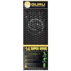 Guru SUPER MWG STANDARD HAIR RIGS 4" - 6 Opties -Hengels Verkoop GRR167 Guru SMWG ready rigs onderlijnen size 14 019mm min