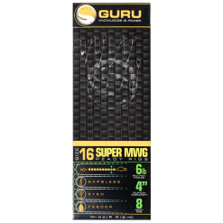 Guru SUPER MWG STANDARD HAIR RIGS 4" - 6 Opties -Hengels Verkoop GRR169 Guru SMWG ready rigs onderlijnen size 16 017mm min