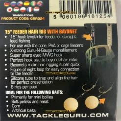 Guru 15" BAYONET HAIR RIGS MWG HOOK - 4 Opties -Hengels Verkoop Guru 15 Inch Bayonet Hair Rig 38cm Onderlijnen min