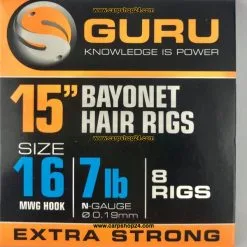 Guru 15" BAYONET HAIR RIGS MWG HOOK - 4 Opties -Hengels Verkoop Guru 15 Inch Bayonet Hair Rig 38cm Onderlijnen Size 16 019mm GRR024 min