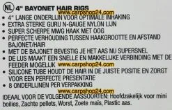 Guru 4" BAYONET HAIR RIGS MWG HOOK - 4 Opties -Hengels Verkoop Guru 4 Bayonet ready Rigs min