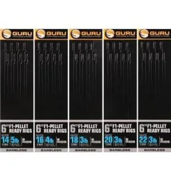 Guru 6" F1-PELLET READY RIGS BARBLESS - 5 Opties