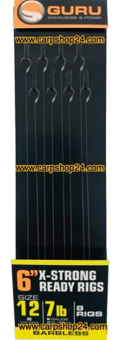 Guru 6" X-STRONG READY RIGS XS SPADE HOOK - 5 Opties -Hengels Verkoop Guru 6 X Strong Ready Rigs XS Spade Hook 15cm Onderlijnen Size 12 019mm GRR066 min