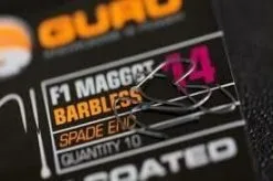 Guru F1 MAGGOT BARBLESS SPADE END -Hengels Verkoop Guru F1 Maggot Barbless Spade End Haak 2 min
