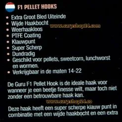 Guru F1 PELLET BARBLESS SPADE END -Hengels Verkoop Guru F1 Pellet Haak min