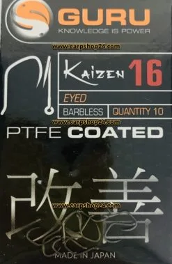 Guru KAIZEN EYED BARBLESS -Hengels Verkoop Guru Kaizen Eyed Barbless Weerhaakloos Haak 16 GKE16 min