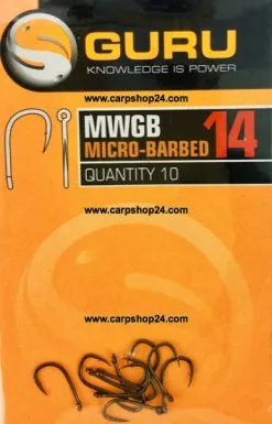 Guru MWGB MICRO BARBED - 6 Opties 12 Guru MWGB MICRO BARBED - 6 Opties -Hengels Verkoop Guru MWGB Micro Barbed Weerhaak Eyed Haak 14 GMWB14 min