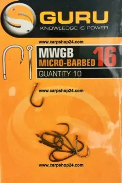 Guru MWGB MICRO BARBED - 6 Opties 13 Guru MWGB MICRO BARBED - 6 Opties -Hengels Verkoop Guru MWGB Micro Barbed Weerhaak Eyed Haak 16 GMWB16 min