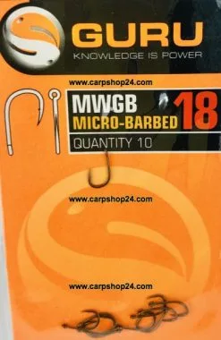 Guru MWGB MICRO BARBED - 6 Opties 14 Guru MWGB MICRO BARBED - 6 Opties -Hengels Verkoop Guru MWGB Micro Barbed Weerhaak Eyed Haak 18 GMWB18 min