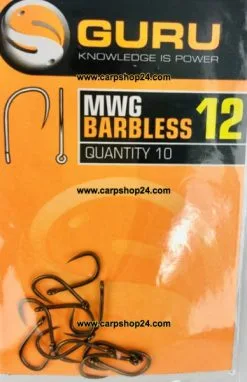 Guru MWG BARBLESS - 6 Opties -Hengels Verkoop Guru MWG Barbless Weerhaakloos Oog Haak 12 GMW12 min