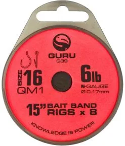 Guru 15" QM1 BAIT BAND RIGS - 4 Opties -Hengels Verkoop Guru QM1 15 38cm Bait Band Rigs Onderlijnen Haak 16 017mm GRR038 min