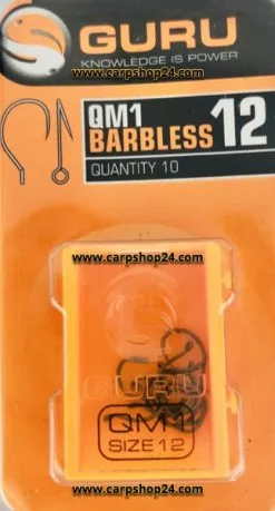 Guru QM1 BARBLESS - 5 Opties -Hengels Verkoop Guru QM1 Barbless Haak 12 GQ12 min