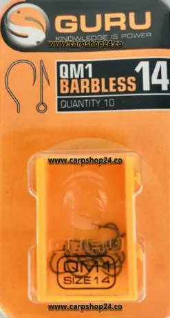 Guru QM1 BARBLESS - 5 Opties -Hengels Verkoop Guru QM1 Barbless Haak 14 GQ14 min