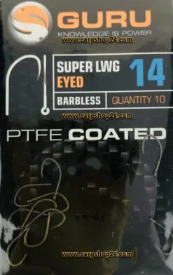 Guru SUPER LWG EYED BARBLESS -Hengels Verkoop Guru Super LWG Eyed Barbless Weerhaakloos Haak 14 GSLW14 min