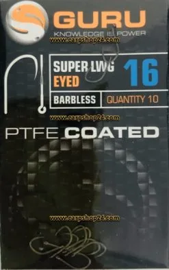 Guru SUPER LWG EYED BARBLESS -Hengels Verkoop Guru Super LWG Eyed Barbless Weerhaakloos Haak 16 GSLW16 min