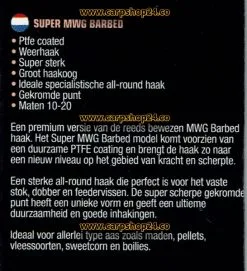 Guru SUPER MWG BARBED EYED - 6 Opties -Hengels Verkoop Guru Super MWG Barbed Eyed Weerhaak Oog Haak 1 min 1