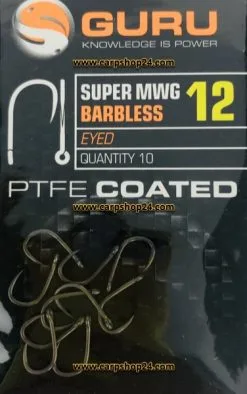Guru SUPER MWG BARBLESS EYED - 6 Opties -Hengels Verkoop Guru Super MWG Barbless Eyed Weerhaakloos Haak 12 GSMW12 min