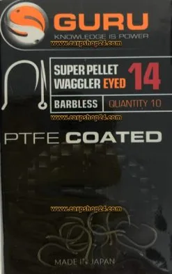 Guru SUPER PELLET WAGGLER EYED BARBLESS -Hengels Verkoop Guru Super Pellet Waggler Eyed Barbless Weerhaakloos Oog Haak 14 GSPW14 min