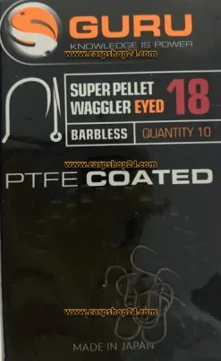 Guru SUPER PELLET WAGGLER EYED BARBLESS -Hengels Verkoop Guru Super Pellet Waggler Eyed Barbless Weerhaakloos Oog Haak 18 GSPW18 min