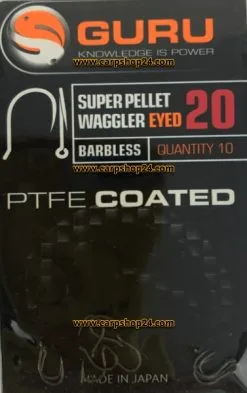 Guru SUPER PELLET WAGGLER EYED BARBLESS -Hengels Verkoop Guru Super Pellet Waggler Eyed Barbless Weerhaakloos Oog Haak 20 GSPW20 min