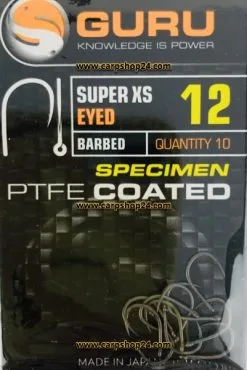 Guru SUPER XS EYED BARBED - 7 Opties -Hengels Verkoop Guru Super XS Eyed Barbed Weerhaak Oog Haak 12 GXSEB12 min