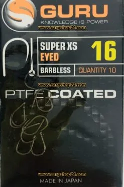 Guru SUPER XS EYED BARBLESS - 7 Opties -Hengels Verkoop Guru Super XS Eyed Barbless Oog Weerhaakloos Haak 16 GXSE16 min