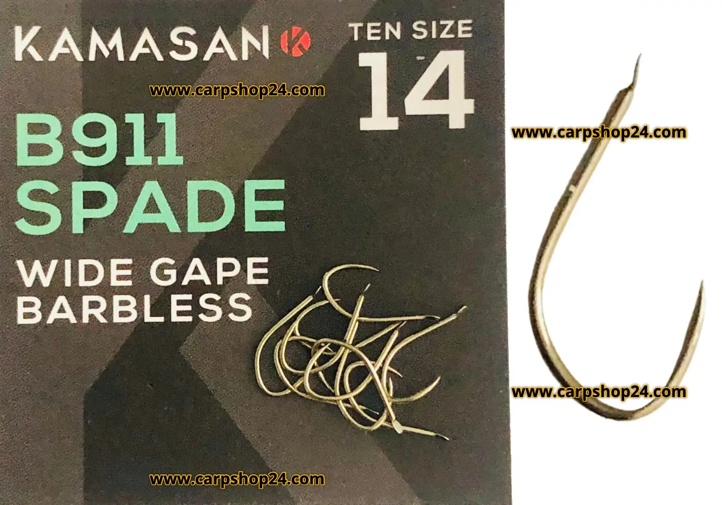 Kamasan B911 SPADE WIDE GAPE BARBLESS 1 Kamasan B911 SPADE WIDE GAPE BARBLESS