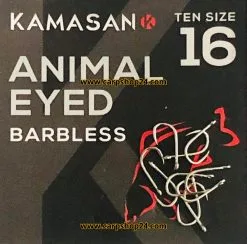 Kamasan ANIMAL EYED BARBLESS -Hengels Verkoop Kamasan animal eyed barbless haak zonder weerhaak size 16 min