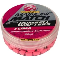 Mainline MATCH DUMBELL WAFTERS 6mm, 8mm, 10mm - 12 Opties -Hengels Verkoop Mainline Match Dumbell Wafters Pink Tuna 6mm min