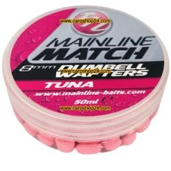 Mainline MATCH DUMBELL WAFTERS 6mm, 8mm, 10mm - 12 Opties -Hengels Verkoop Mainline Match Dumbell Wafters Pink Tuna MM3107 min