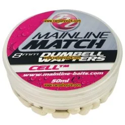 Mainline MATCH DUMBELL WAFTERS 6mm, 8mm, 10mm - 12 Opties -Hengels Verkoop Mainline Match Dumbell Wafters White Celltm MM3106 min